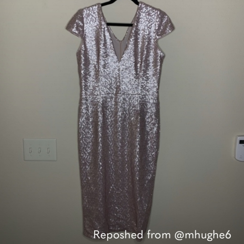 Pink sequin dress the population dress
